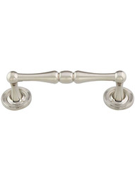 Atherton II Cabinet Pull with Knurled Footplates - 4 inch Center-to-Center in Polished Nickel.